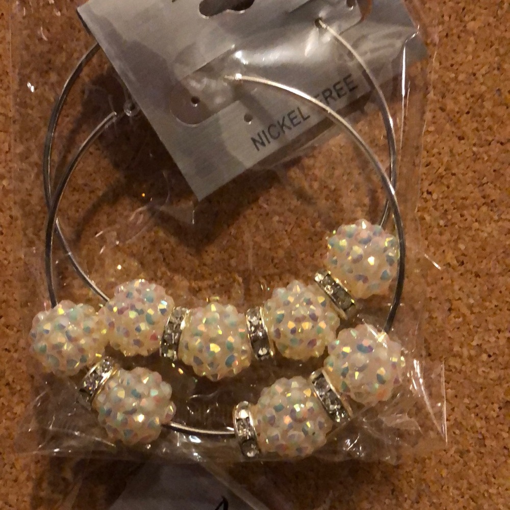 Gorgeous sparkling hoop earrings.
